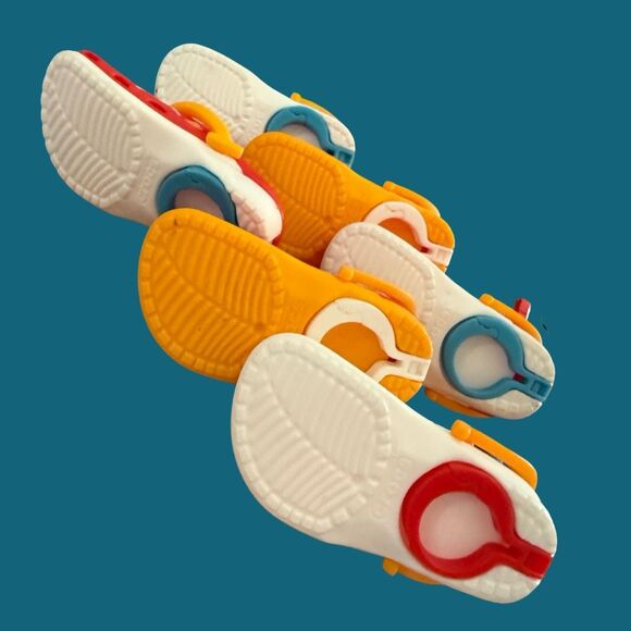 6 Different 2024 Mcdonalds X Crocs Happy Meal Toys Blue Red Orange White A9 - Picture 5 of 6